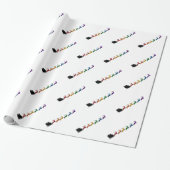Santa und Sleigh mit LGBTQ Pride Rainbow Rentier Geschenkpapier (Ungerollt)
