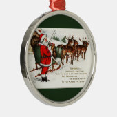 Santa und Sleigh mit Rentier Green Ornament Aus Metall (Rechts)