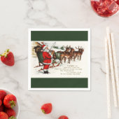 Santa und Sleigh mit Rentier Serviette (Beispiel)