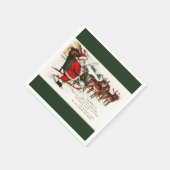 Santa und Sleigh mit Rentier Serviette (Ecke)