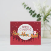 Santa und Sleigh Postkarte (Stehend Vorderseite)