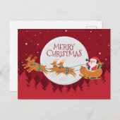 Santa und Sleigh Postkarte (Vorne/Hinten)