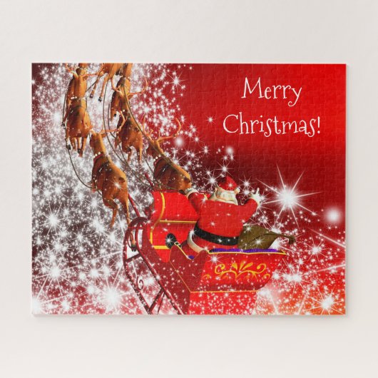 Santa und Sleigh Puzzle (Horizontal)