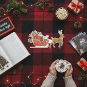 Santa und Sleigh Rentier Stickers Aufkleber