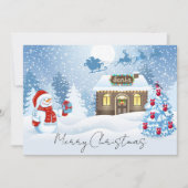 Santa und Sleigh Winter Szene Feiertagskarte (Vorderseite)