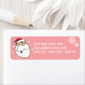 Santa und Snowflakes Rücksendeadressen-Aufkleber (Insitu)