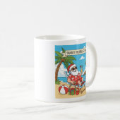 Santa und Snowman am Strand Kaffeetasse (VorderseiteRechts)