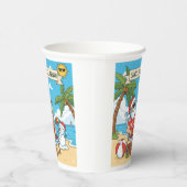 Santa und Snowman am Strand Pappbecher (Rechts)