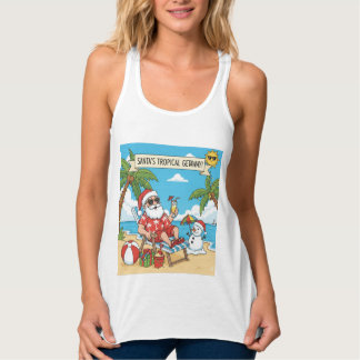 Santa und Snowman am Strand Tank Top