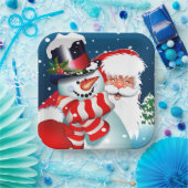 Santa und Snowman Pappteller (Party)