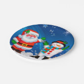Santa und Snowman Pappteller (Schrägansicht)