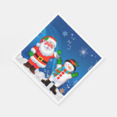 Santa und Snowman Serviette (Ecke)