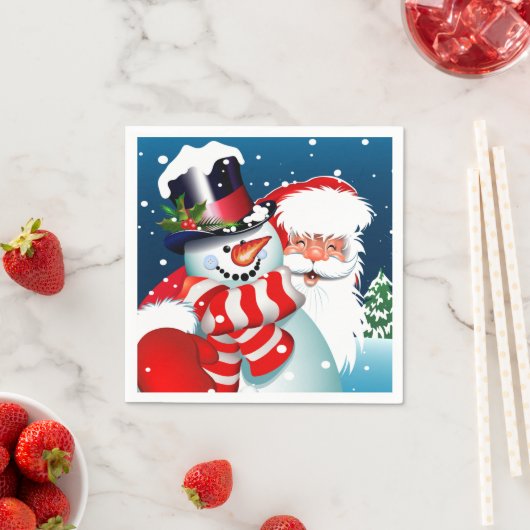 Santa und Snowman Serviette (Beispiel)