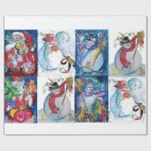 SANTA UND SNOWMEN CHRISTMAS PARTY GESCHENKPAPIER (Flach)
