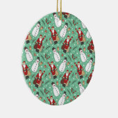 Santa und Snowmen Keramik Ornament (Rechts)