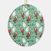 Santa und Snowmen Keramik Ornament (Links)