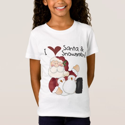 Santa und Snowmen T - Shirt und Geschenke (Vorderseite)