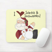 Santa und Snowmen T - Shirt und Geschenke Mousepad (Mit Mouse)