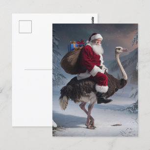 Santa und Strauß Postkarte