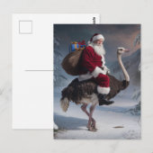 Santa und Strauß Postkarte (Vorne/Hinten)