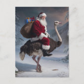 Santa und Strauß Postkarte (Vorderseite)