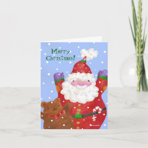 Santa und Teddy Feiertagskarte