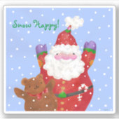 Santa und Teddy Sticker (Vorderseite)
