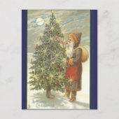 Santa und TreeMan Feiertagspostkarte (Vorderseite)