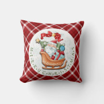 Santa und Weihnachtsschlitten Wurfkissen