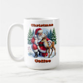Santa und Young Rentier im Winter Kaffeetasse (Links)