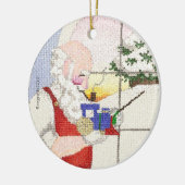 Santa und Zug Keramik Ornament (Links)