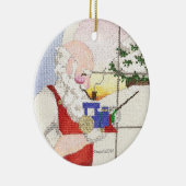 Santa und Zug Keramikornament (Rechts)