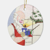Santa und Zug Keramikornament (Links)