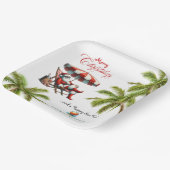 Santa under a Beach Umbrella Christmas Pappteller (Gewinkelt)