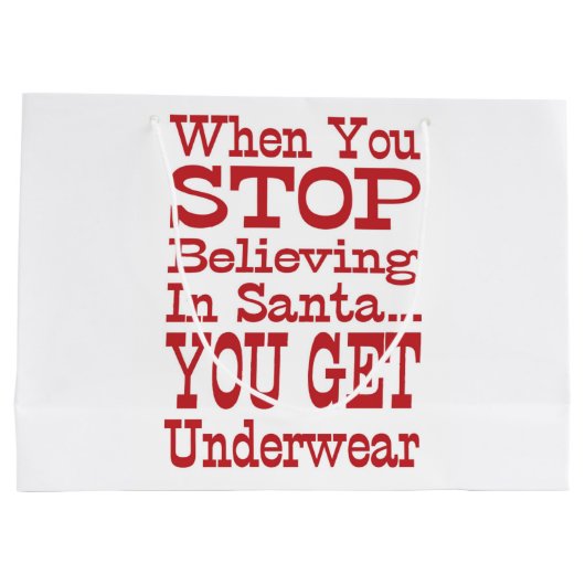 Santa Underwear Große Geschenktüte (Rückseite)