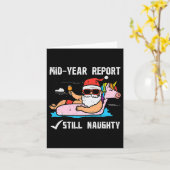 Santa Unicorn Floatie Still Naughty Funny Christma Karte (Gelbe Blume)