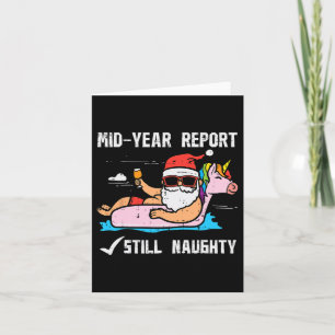 Santa Unicorn Floatie Still Naughty Funny Christma Karte