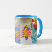 Santa Unicorn Weihnachts-Tasse Blue Tasse (VorderseiteRechts)