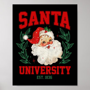 Santa University Funny Retro Weihnachten Poster