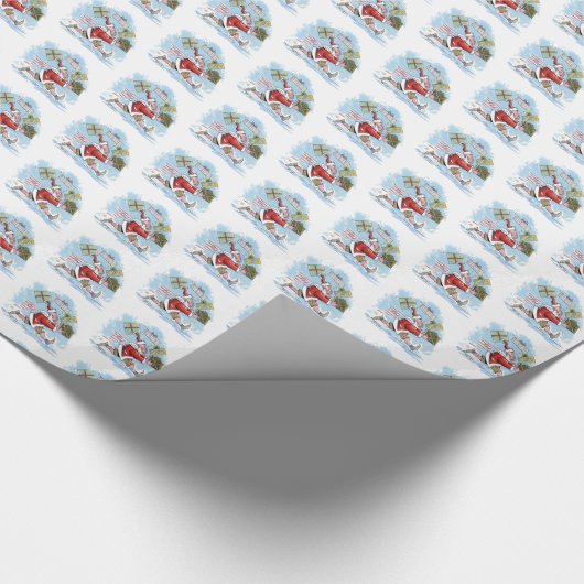 Santa Unvorbereitet glänzendes Packpapier (Ecke)