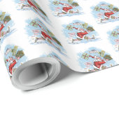 Santa Unvorbereitet glänzendes Packpapier (Rolleneckpunkt)
