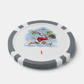 Santa Unvorbereitet, grau 1 gestreifter Poker-Chip Pokerchips (Einzeln)