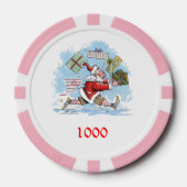 Santa Unvorbereitet rosa 1000 gestreifter Poker Ch Pokerchips (Vorderseite)