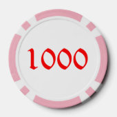 Santa Unvorbereitet rosa 1000 gestreifter Poker Ch Pokerchips (Rückseite)