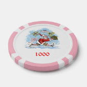 Santa Unvorbereitet rosa 1000 gestreifter Poker Ch Pokerchips (Einzeln)