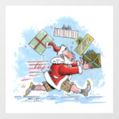 Santa Unvorbereitet weißes Fensterklammern Fensteraufkleber (Blatt)