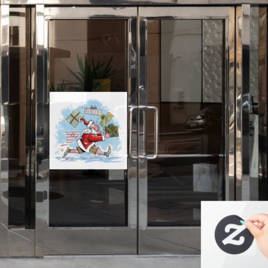 Santa Unvorbereitet weißes Fensterklammern Fensteraufkleber (Büro Tür)