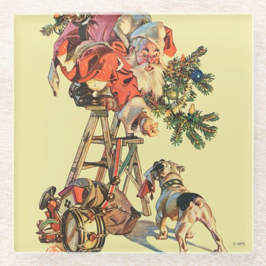 Santa Up a Lady Glasuntersetzer (Vorderseite)