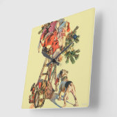 Santa Up a Lady Quadratische Wanduhr (Winkel)