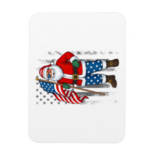 Santa USA Amerikanische Flagge Weihnachten im Juli Magnet